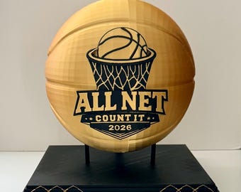 Custom Basketball Trophy w/ Stand - Fantasy / March Madness / Award