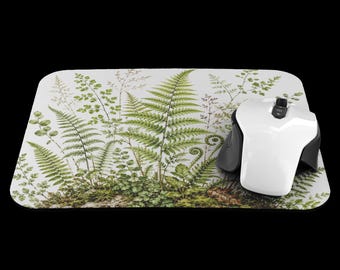 Botanical Fern Mouse Pad, Computer Desk Accessory, Stylish Office Mouse Pad, Unique Work From Home Gift