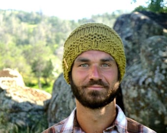 Hand Knit Beanie Hat - Fitted Wool Winter Skullcap Hat - Mens Womens Unisex Hat - More Colors - Ready to Ship