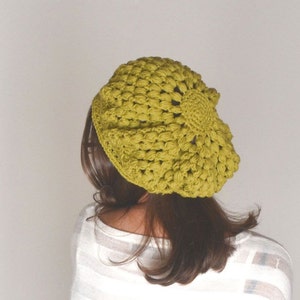 Crochet Cotton Summer Beret - Snood Tam Hat Beret for Women - Boho Hippie Rasta Beret - More Colors - Ready to Ship