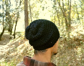 Slouchy Cotton Beanie - Crochet All Seasons Unisex Hat - Only 2 Left - Light Turquoise Blue or Honeydew Green - Ready to Ship