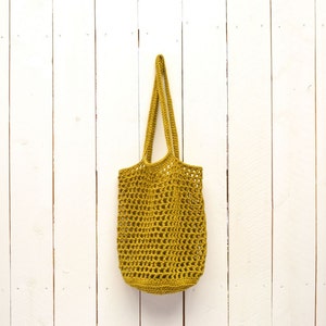 Crochet Bag Pattern Market Tote Shopping Bag Pattern PDF Download Open Weave Cotton DIY