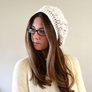 Crochet Beret Pattern - Summer Boho Crochet Beret Pattern - Crochet Women&#39;s Tam Pattern - DIY Crochet Beginner Pattern