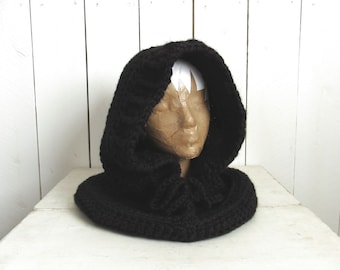 Crochet Hooded Scarf Pattern PDF Drawstring Hood Pattern Cowl Scarf Pattern Instant Download