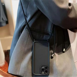 Adjustable phone case with shoulder strap for iPhone, UL lanyard strap, soft case, 14, 13, 15, 16 , 12, 11, X, XS, 7, 8 Plus