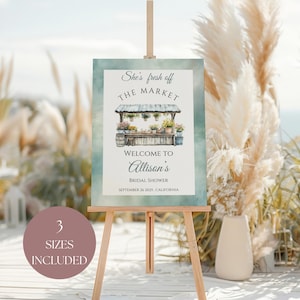 Fresh Off The Market Bridal Shower Welcome Sign, Editable Poster Template, Printable Farmers Market Decor welcome sign