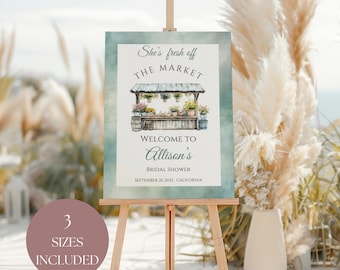 Fresh Off The Market Bridal Shower Welcome Sign, Editable Poster Template, Printable Farmers Market Decor welcome sign