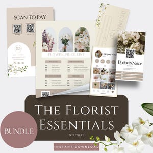 Wedding Flower Price List, Editable Pricing Guide for Florists Customizable Template Flower Shop Price Sheet, Wedding Flowers scan to pay