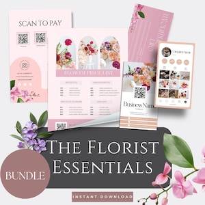 Modelo de lista de preços de florista de casamento Guia de preços editável para serviços florais Pacote de planilhas de preços de floricultura para clientes de propostas de casamento
