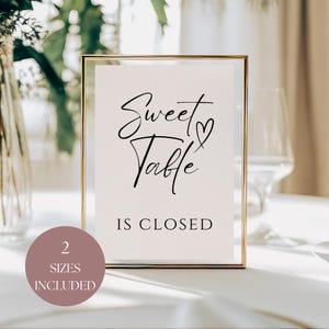 Dessert Table Is Closed Sign Printable Wedding Sign Instant Download Editable Dessert Bar Decor Cake Table Sign Weddings Party Decor Ideas