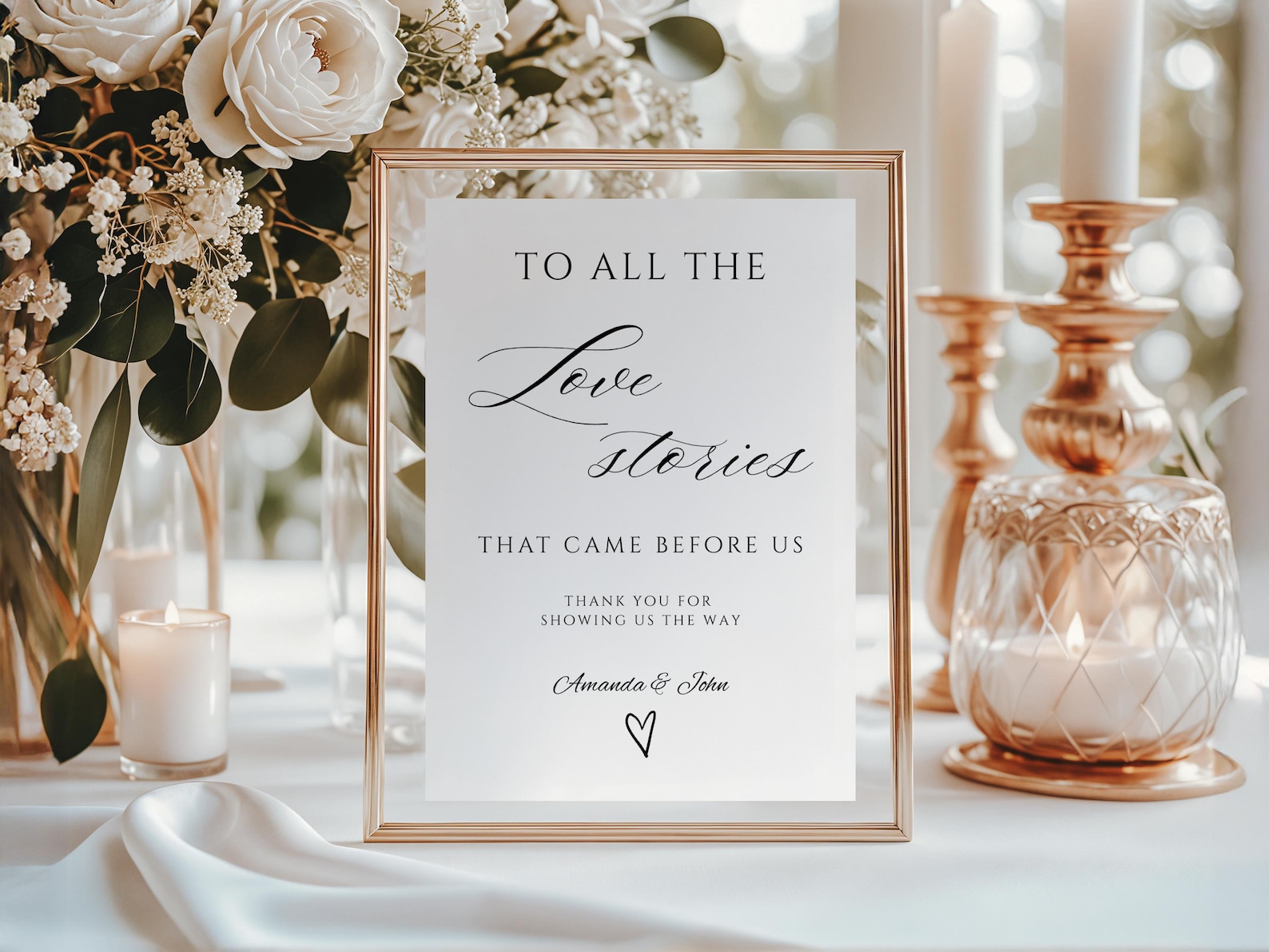 To All the Love That Came Before Wedding Sign, Generations of Love Sign