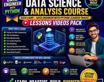 Data Science & Analysis Course | DataCamp Data Engineer with Python Career Track | Lessons Videos Pack | Data Engineering Training