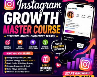 Instagram Growth Master Course | Instant Digital Download