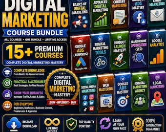Complete Digital Marketing Course Bundle | SEO, Facebook, Google Ads (Digital Download)