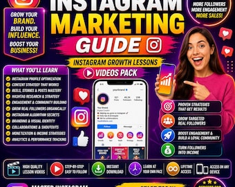 Instagram Marketing Guide | Growth Lessons Videos Pack | Social Media Marketing | Content Strategy Training | Digital Download