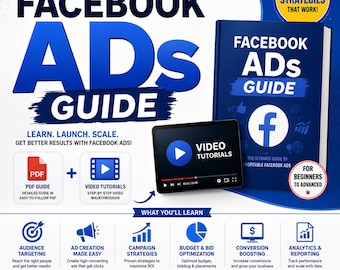 Facebook Ads Guide Bundle | PDF, Video Tutorials, Lead Gen, Pixel (Digital Download)