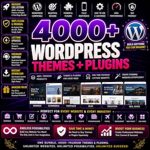 4000+ WordPress Themes Plugins Bundle | Elementor, WooCommerce, SEO Instant Download
