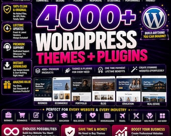 4000+ WordPress Themes Plugins Bundle | Elementor, WooCommerce, SEO Instant Download
