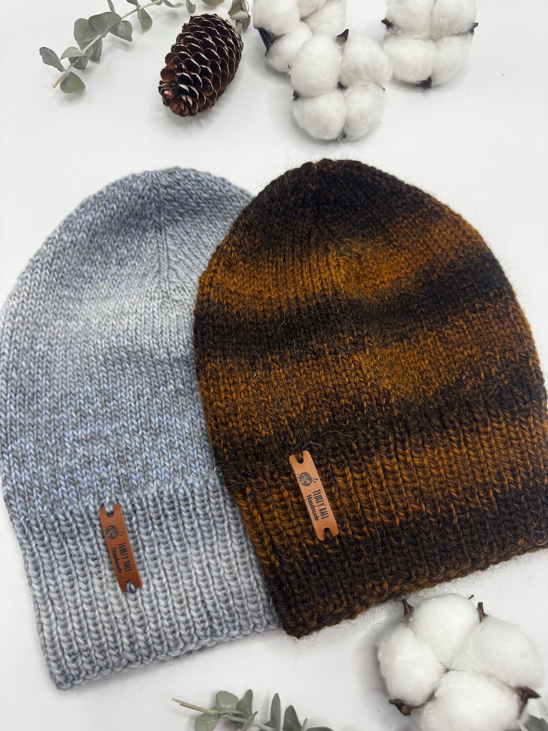 Handmade Merino Natural Wool Beanie Hat Without Cuff - Etsy display picture 1