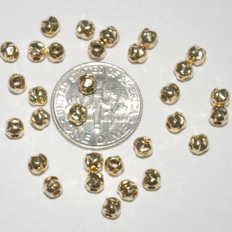 WHOLESALE LOTS 14kt Gold Filled 4mm HAMMERED Beads. an Etsy