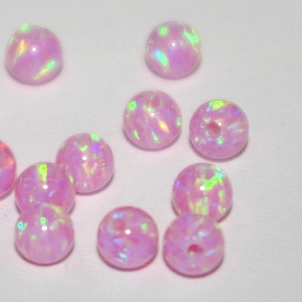 10 Stück 4mm rosa OPAL Runde Perlen viel, voll gebohrt Löcher - Schmuckherstellung - BalliSilver - kostenloser Versand weltweit.