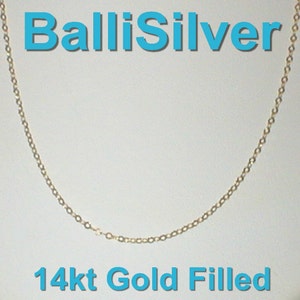 22 inch 56 cm 14kt Gold Filled Fine Flat CABLE Chain NECKLACE Free Shipping Worldwide Gf RCB-030 image 10