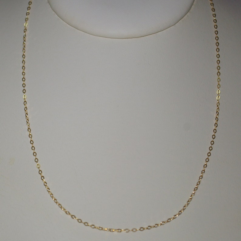 22 inch 56 cm 14kt Gold Filled Fine Flat CABLE Chain NECKLACE Free Shipping Worldwide Gf RCB-030 image 9