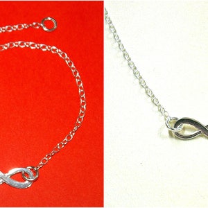 925 Sterling Silver Cable Chain with Infinity Charm BRACELET, ANKLET, NECKLACE - Genuine Solid Silver - Free Shipping Worldwide.