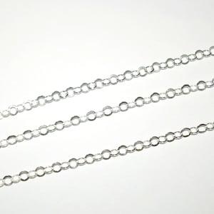 4mm Flat Round Cable CHAIN WHOLESALE LOTS Real Solid 925 Sterling Silver Bulk Continuous By the Foot. Jewelry Making Free Shipping Worldwide