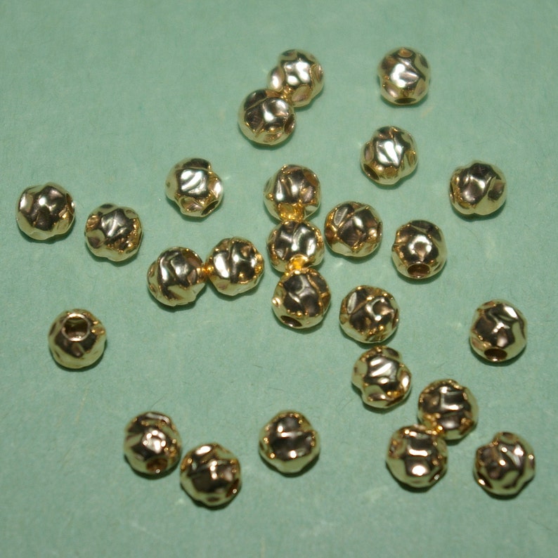 WHOLESALE LOTS 14kt Gold Filled 5mm HAMMERED Beads. An Etsy