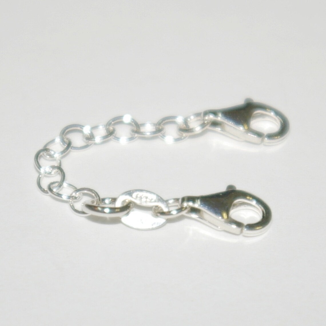 Sterling Silver Extender Chain Real Solid 925 Sterling Silver Double Rolo Chain Necklace Made In Italy Sterling Silver Necklace Extender - Foto 5