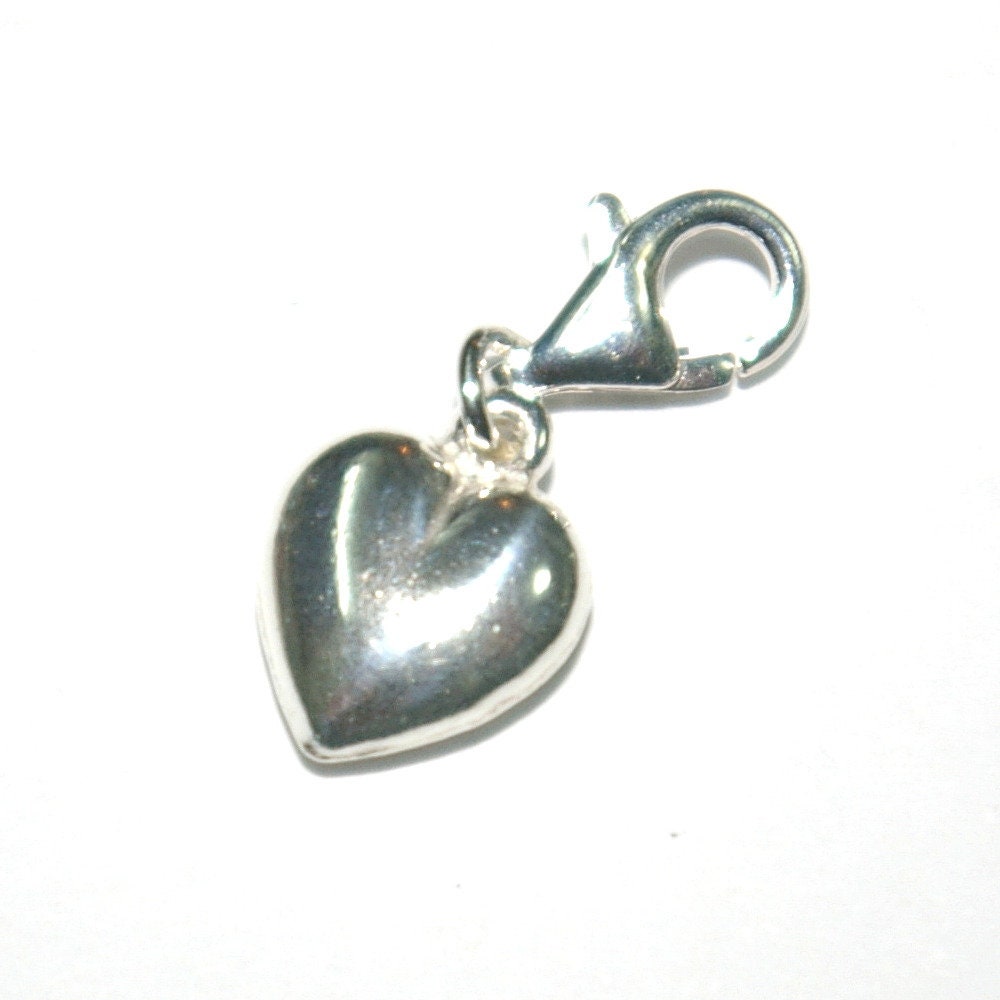 Stainless Steel Heart Or Round Engravable Pendant With Lobster Clasp - Clip-On Charm For Bracelets & Necklaces
