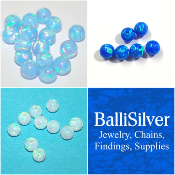 White 4mm OPAL ROUND BEAD LOTS Light and Dark Blue Light and Dark Green Pink