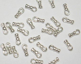 WHOLESALE LOTS 1mm Hole Sterling Silver 925 Crimp End Caps for Stringing / Beading Chains- Jewelry Findings - Free Shipping Worldwide