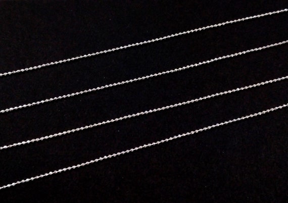Sterling Silver Bulk Diamond Cut Ball Chain 1.2mm Thickness 925 Ruthenium Plated
