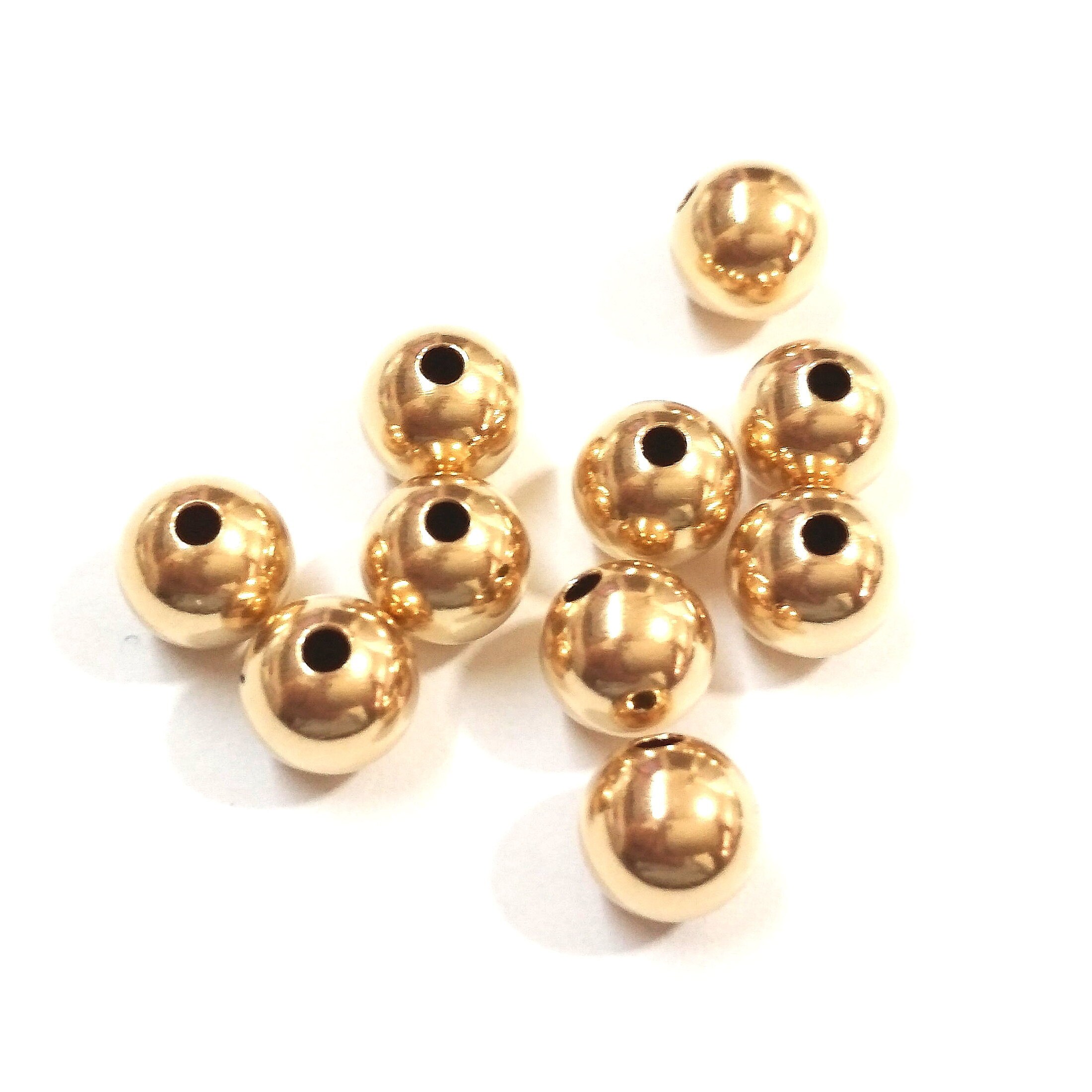 7mm Real 14kt Gold Filled Round SEAMLESS Smooth Spacer Beads WHOLESALE LOTS. An economical alternative to solid gold Free Shipping Worldwide