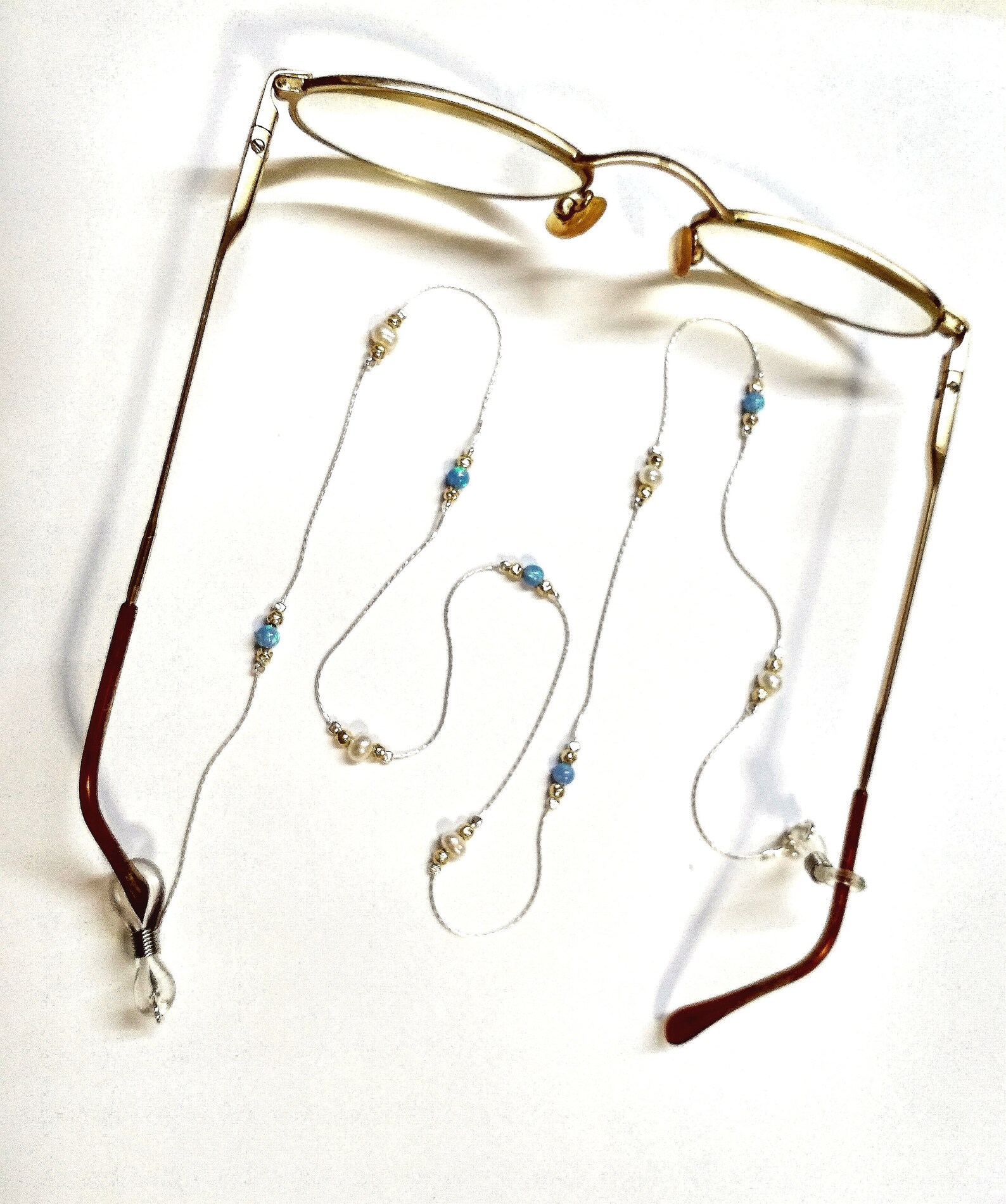 3 Pcs EYEGLASS HOLDER Necklace Sterling Silver 925 Chain Gold Etsy