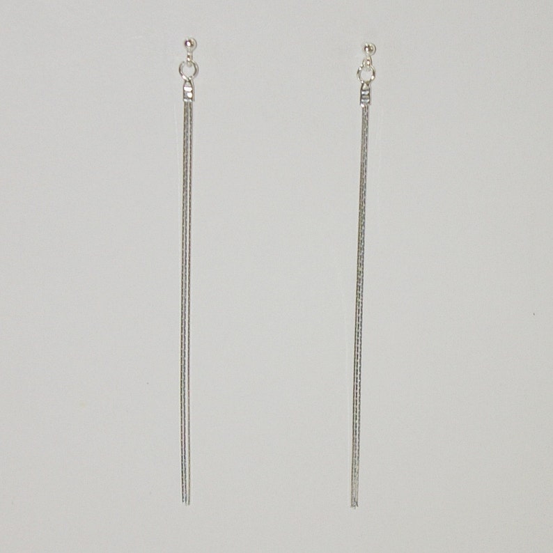 LÅNGA INGLINGAR I STERLING SILVER 925 MED DIMANTSLIPADE KEDJOR. ÄKTIGT SOLID SILVER. HANDCEDJOR. FRI FRAKT ÖVER ALLT VERKLIGT. bild 4