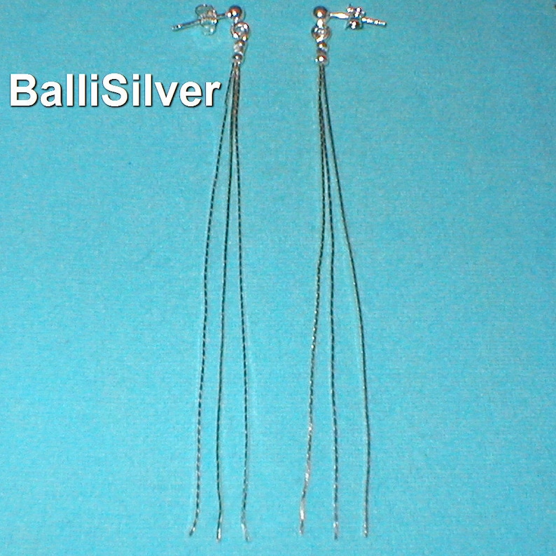 LÅNGA INGLINGAR I STERLING SILVER 925 MED DIMANTSLIPADE KEDJOR. ÄKTIGT SOLID SILVER. HANDCEDJOR. FRI FRAKT ÖVER ALLT VERKLIGT. bild 5