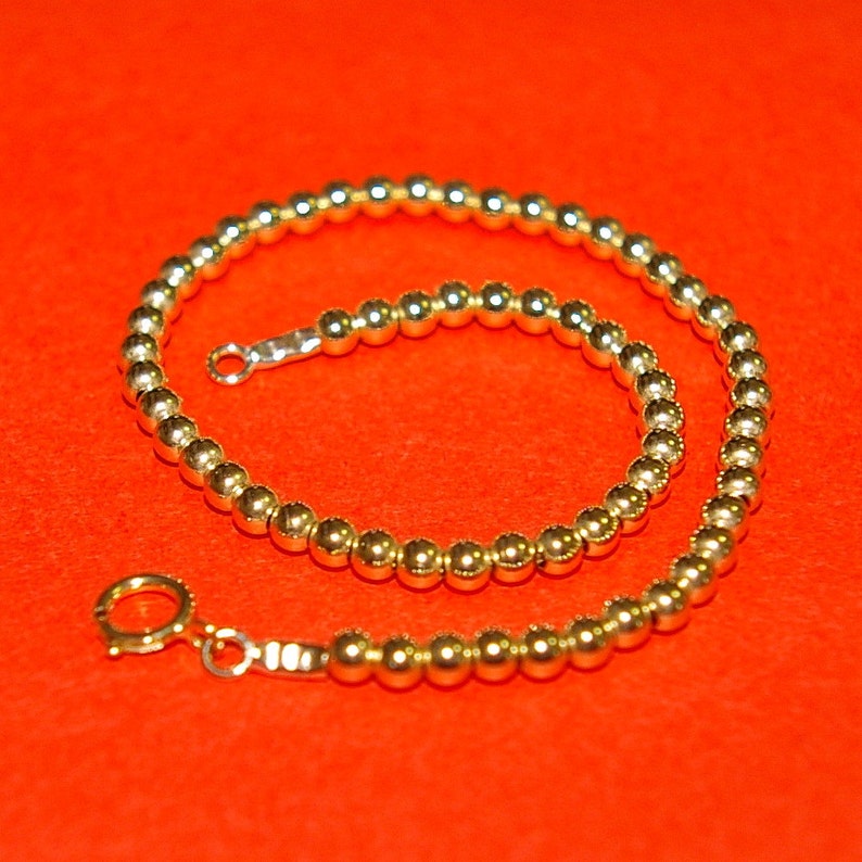 14kt GOLD FILLED 3mm Beads Beaded Fine BRACELET