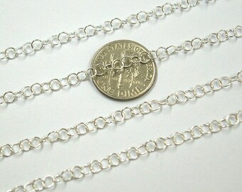 Collana con catena piatta rotonda da 32 pollici in argento sterling da 2,3 mm, prodotta negli Stati Uniti/Italia, C43 - Italia