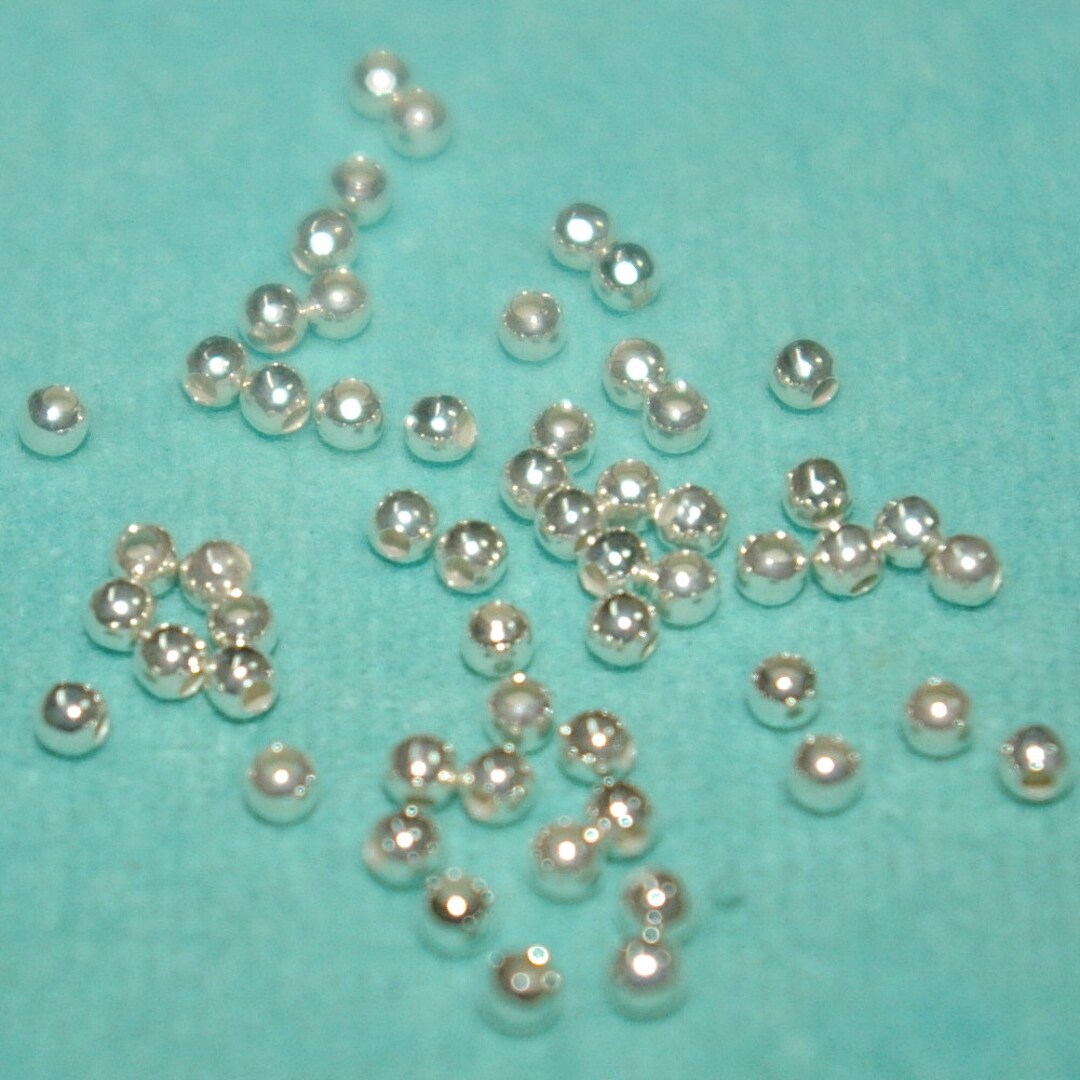 2.2mm Sterling Silver 925 Round SEAMLESS BEADS / Crimp Beads Wholesale