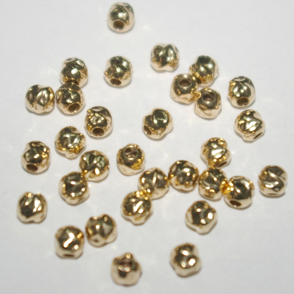 WHOLESALE LOTS 14kt Gold Filled 4mm HAMMERED Beads. an Etsy Australia