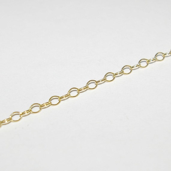 40 feet 14kt GOLD FILLED Fine 1.5x2mm Flat CABLE Bulk Continuous CHAIN