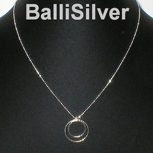 Sterling Silber 925 Diamantschliff KUGELKETTE Halskette & Eternity CIRCLES Charm Anhänger - Echtsilber _ Kostenloser Versand weltweit