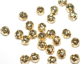 WHOLESALE LOTS 14kt Gold Filled 5mm HAMMERED Beads. An economic alternative to solid Gold. BalliSilver. Free Shipping Worldwide.