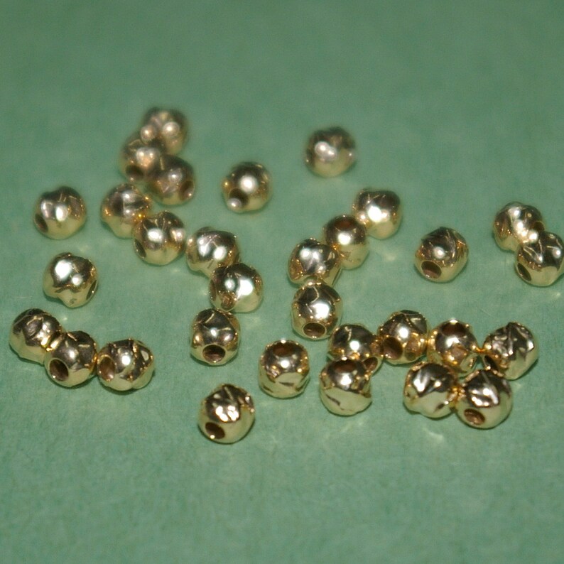 WHOLESALE LOTS 14kt Gold Filled 4mm HAMMERED Beads. an Etsy
