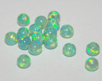 WHOLESALE LOTS 4mm Light Green OPAL Round Beads Lot, Fully Drilled Holes - Jewelry Making - BalliSilver - Free Shipping Worldwide.