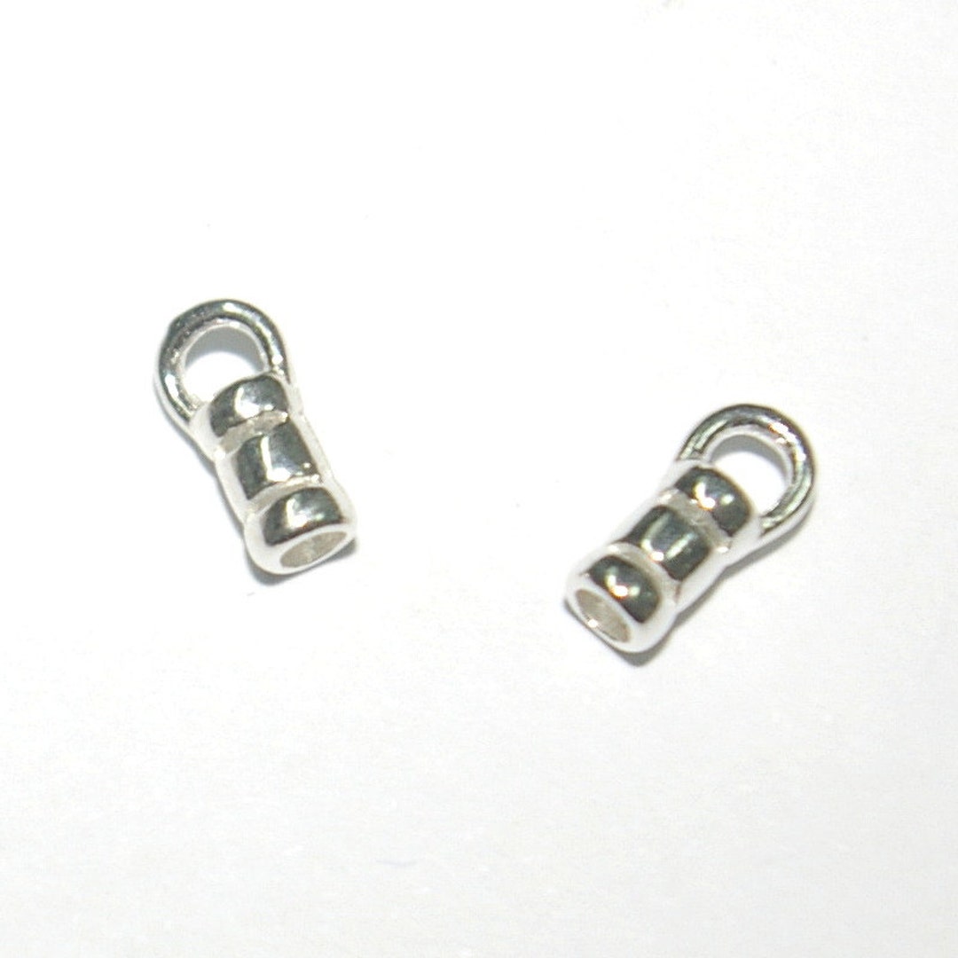 BalliSilver Sterling Silver 925 Crimp End Caps – 2mm Hole For Chains & Leather Cords (Lot)