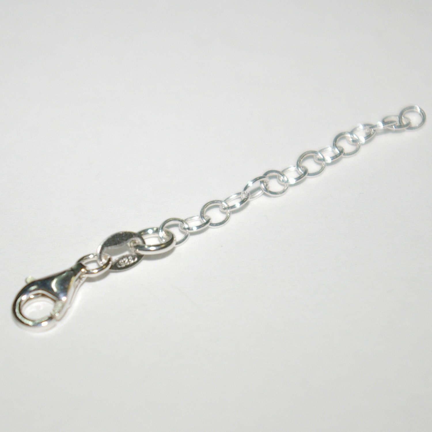 Necklace Extender Gold 50 Pieces Sterling Silver 925 2" CHAIN EXTENDERS With Lobster Claw Clasps Wholesale Lot - Genuine Silver - Free Shipping Worldwide Sterling Silver Fine Rings 925 Metal Purity